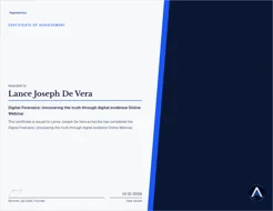 Appkademiya digital forensics webinar certificate issued to Lance Joseph De Vera